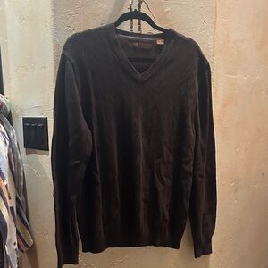 Perry Ellis Dark Brown V-Neck Sweater